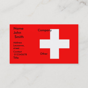 Visita Tarjeta de presentación con bandera de Suiza