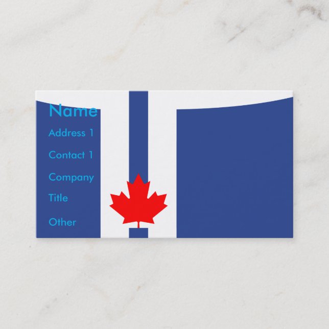 Visita Tarjeta de Presentación con Bandera de Toronto, Ca (Anverso)