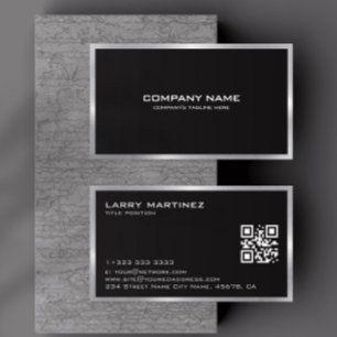 Visita Tarjeta de presentación con borde plateado moderno