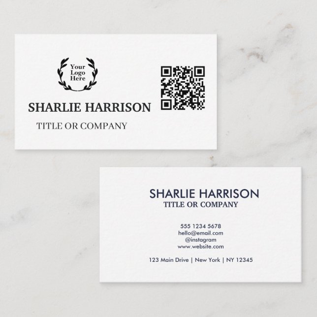 Visita Tarjeta de Presentación con Código QR (Anverso / Reverso)