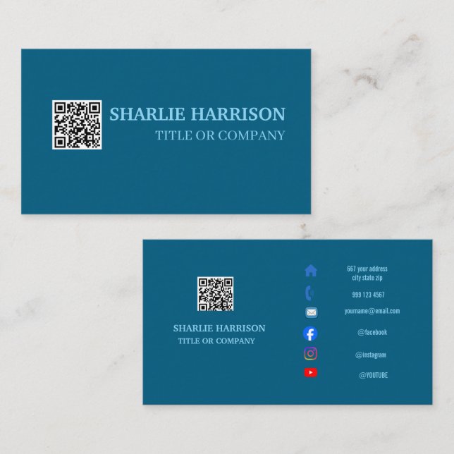 Visita Tarjeta de Presentación con Código QR (Anverso / Reverso)