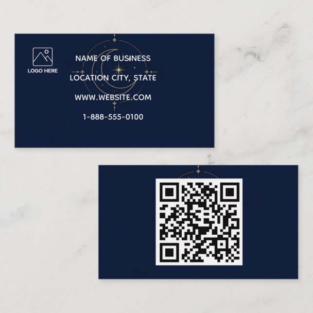 Visita Tarjeta de presentación con código QR Celestial Go (Anverso / Reverso)