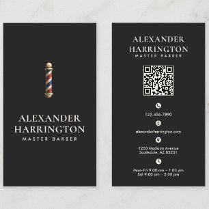 Visita Tarjeta de presentación con código QR de Barbería 