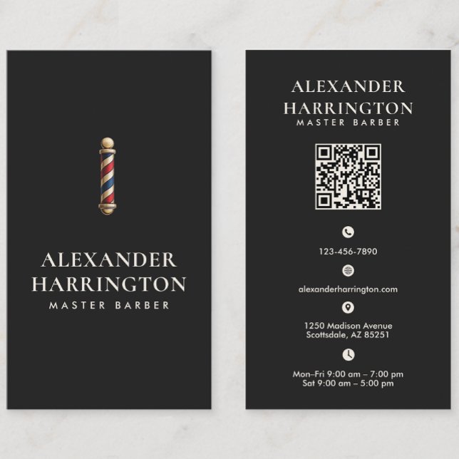 Visita Tarjeta de presentación con código QR de Barbería  (Subido por el creador)