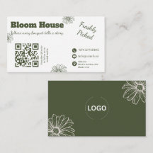 Tarjeta de presentación con código QR de Bloom Hou
