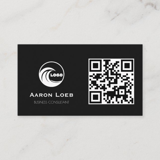 Visita Tarjeta de presentación con código QR de diseño mo (Anverso)