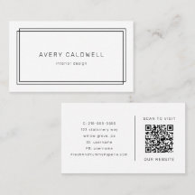 Tarjeta de presentación con código QR de doble mar