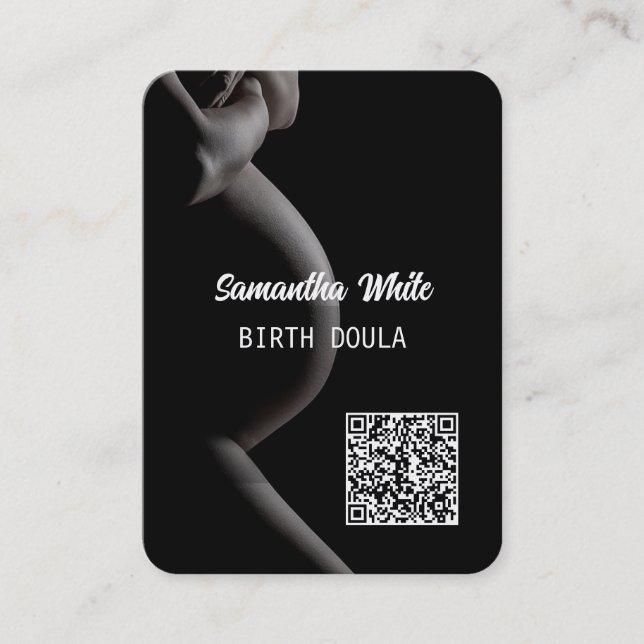 Visita Tarjeta de presentación con código QR de doula (Anverso)