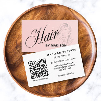 Visita Tarjeta de presentación con código QR de estilista