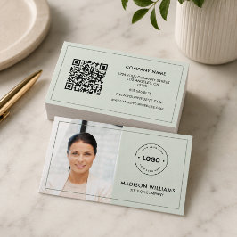 Visita Tarjeta de presentación con código QR de foto pers