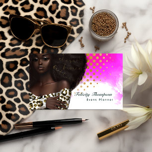 Visita Tarjeta de presentación con código QR de Glam Chic