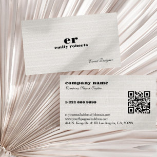 Visita Tarjeta de presentación con código QR de lino de a