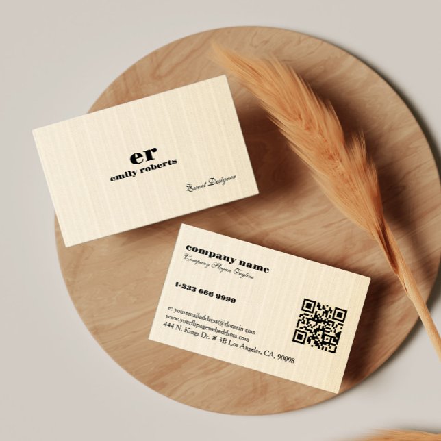 Visita Tarjeta de presentación con código QR de lino de a (Subido por el creador)