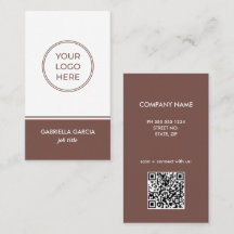 Tarjeta de presentación con código QR de logotipo 