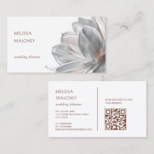 Visita Tarjeta de presentación con código QR de magnolia 