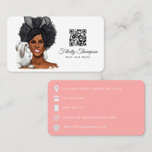 Visita Tarjeta de Presentación con Código QR de Peluquero