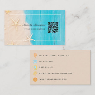Visita Tarjeta de presentación con código QR de playa rús