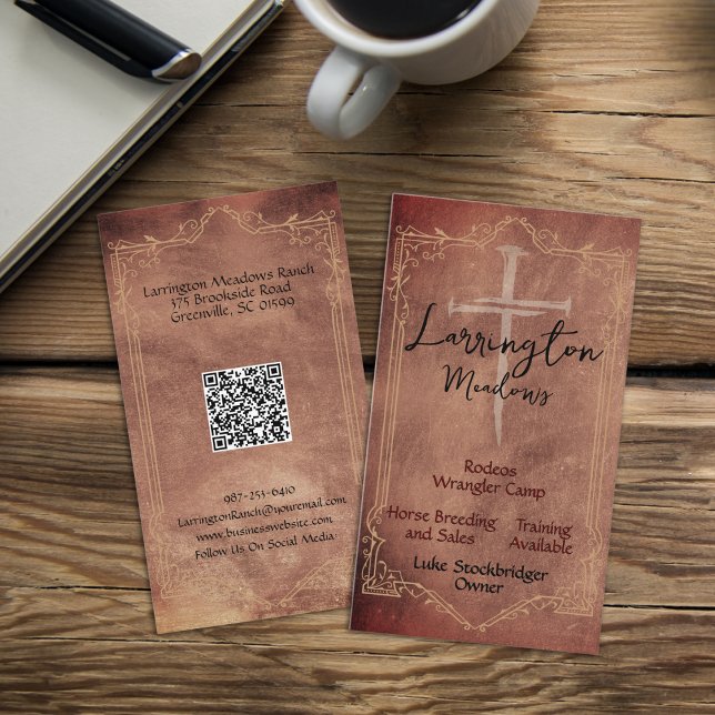 Visita Tarjeta de presentación con código QR de rancho de (Subido por el creador)