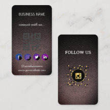 Tarjeta de presentación con código QR de redes soc