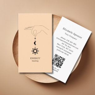 Visita Tarjeta de presentación con código QR de sol luna 