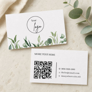 Visita Tarjeta de presentación con código QR de vegetació