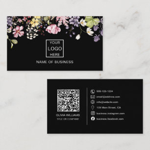 Visita Tarjeta de presentación con código QR de Wildflowe