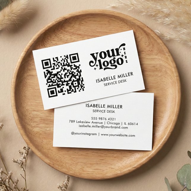 Visita Tarjeta de Presentación con Código QR | Diseño Mod (Business Card with QR Code | Simple Modern Design)