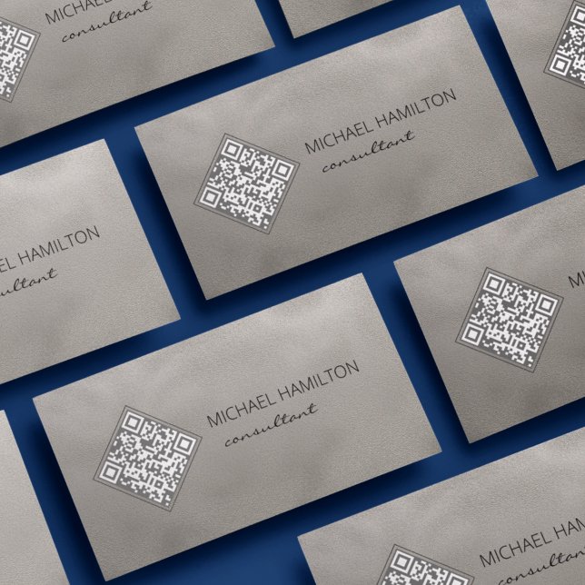 Visita Tarjeta de presentación con código QR gris con bri (Subido por el creador)