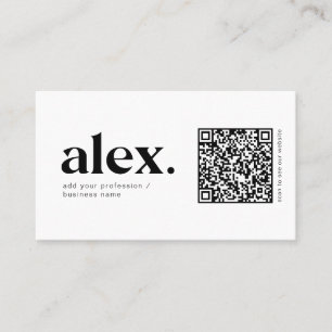 Visita Tarjeta de presentación con código QR logo en blan