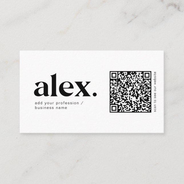 Visita Tarjeta de presentación con código QR logo en blan (Anverso)