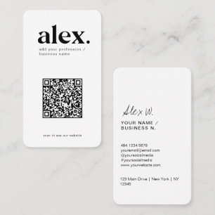 Visita Tarjeta de presentación con código QR logo en blan