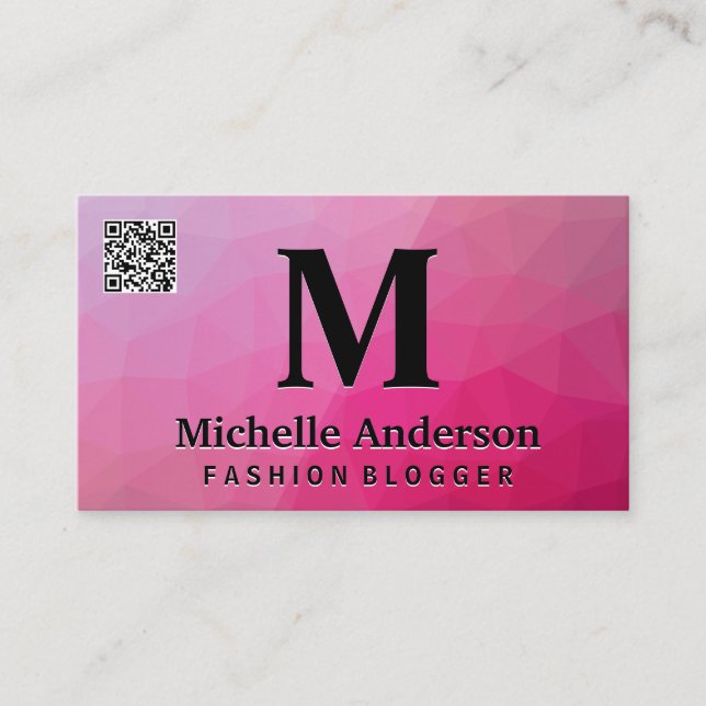 Visita Tarjeta de presentación con código QR | Magenta ge (Anverso)