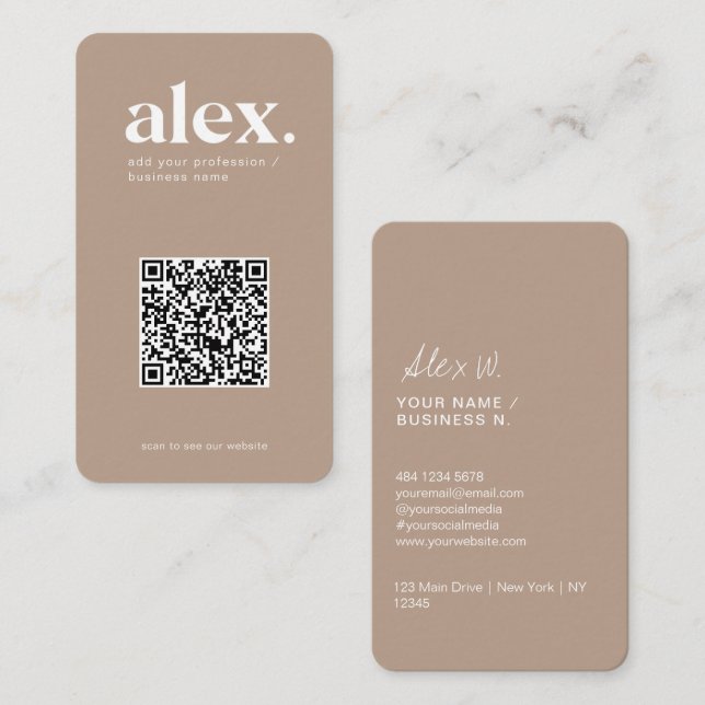 Visita Tarjeta de presentación con código QR moderno (Anverso / Reverso)