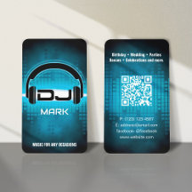 Tarjeta de presentación con código QR para el DJ M