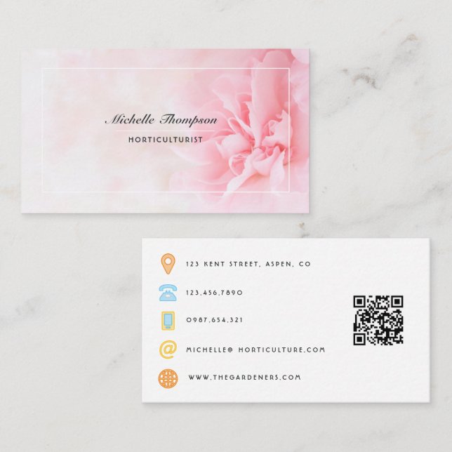 Visita Tarjeta de presentación con código QR para horticu (Anverso / Reverso)