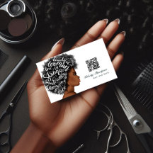 Tarjeta de presentación con código QR para peluque