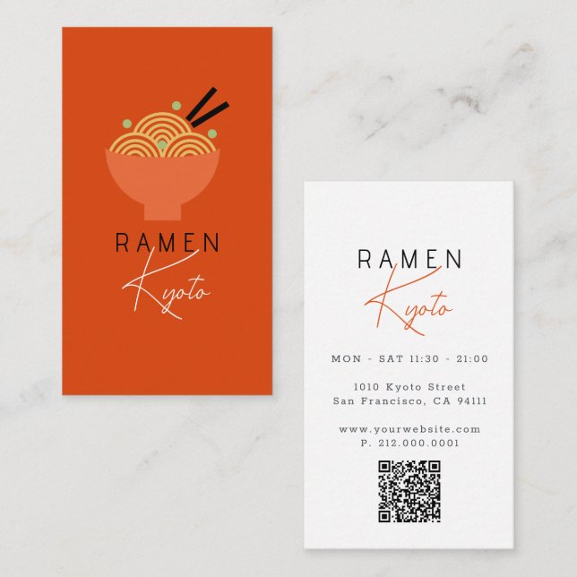 Visita Tarjeta de presentación con código QR rojo para re (Anverso / Reverso)