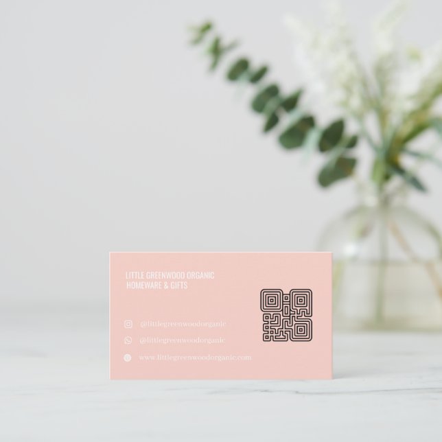 Visita Tarjeta de Presentación con Código QR | Rosa Femen (Anverso de pie)