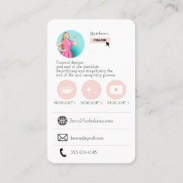 Visita Tarjeta de presentación con código QR rosado