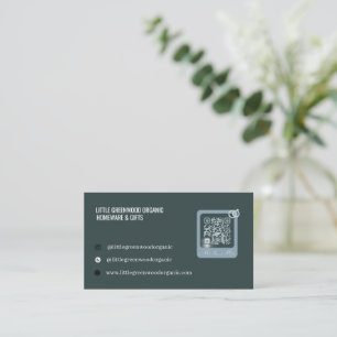 Visita Tarjeta de Presentación con Código QR   Verde Mini
