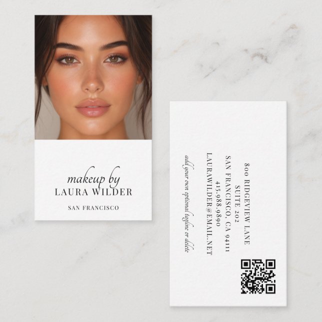 Visita Tarjeta de presentación con código QR y foto de ar (Anverso / Reverso)