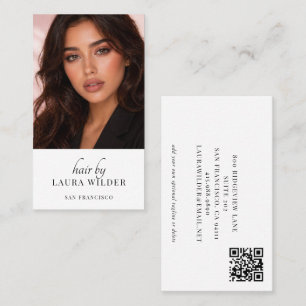 Visita Tarjeta de presentación con código QR y foto de es