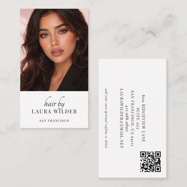 Visita Tarjeta de presentación con código QR y foto de es (Anverso / Reverso)
