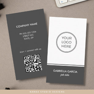Visita Tarjeta de presentación con código QR y logotipo g