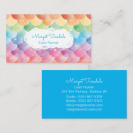 Visita Tarjeta de presentación con color de agua Mermaid 