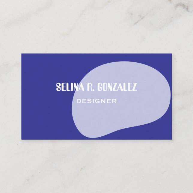 Visita Tarjeta de presentación con diseño de forma azul f (Anverso)