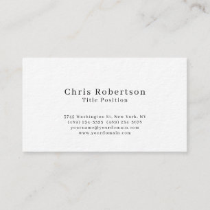 Visita Tarjeta de presentación con encanto de color blanc