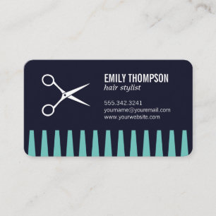 Visita Tarjeta de presentación con estilo Comb Scissors H