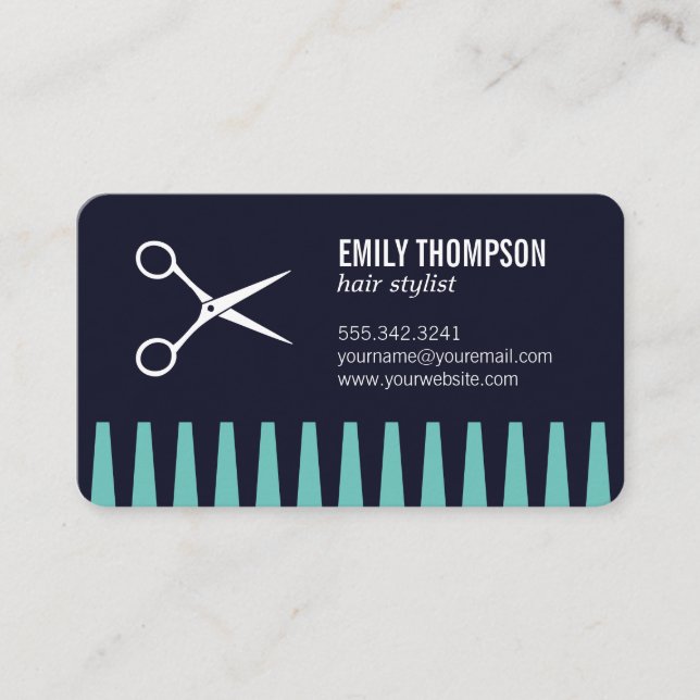 Visita Tarjeta de presentación con estilo Comb Scissors H (Anverso)