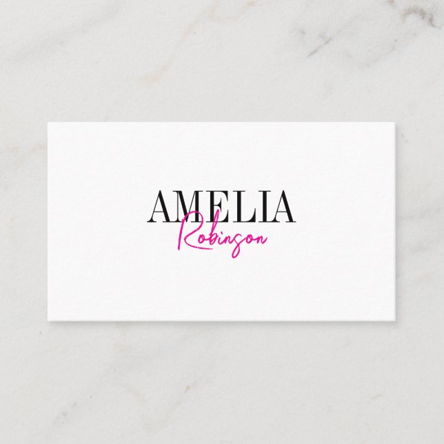 Visita Tarjeta de presentación con estilo de Moda rosa (Anverso)